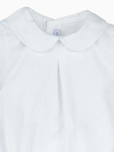 Body bebé blusa de manga larga con cuello redondo – Blanco