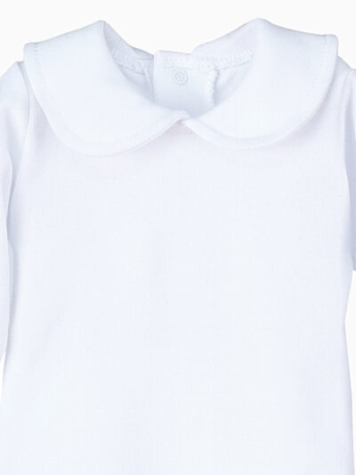 Body de bebé niña con cuello Claudine – Blanco