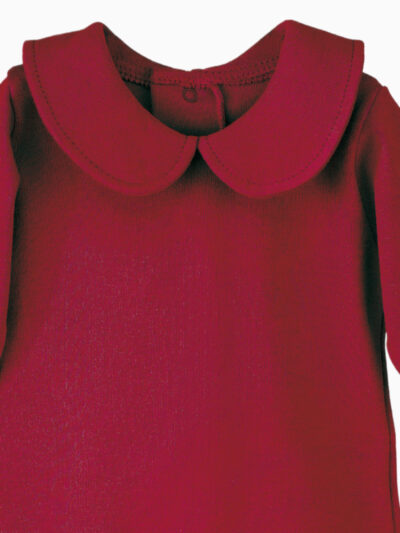 Body para bebé niña con cuello Claudine – Rojo