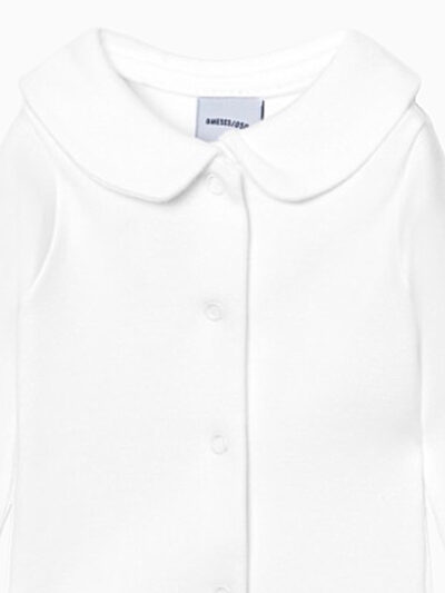 Body de recién nacido de manga larga con cuello – Blanco