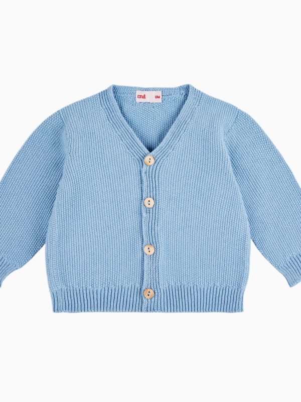 Sky Blue Cotton Baby Cardigan