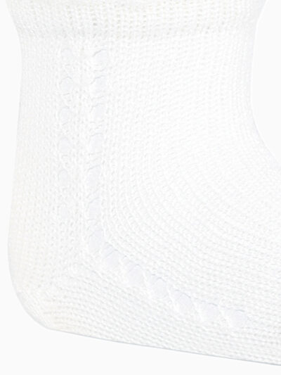 Chaussettes bébé courtes ajourées – Blanc