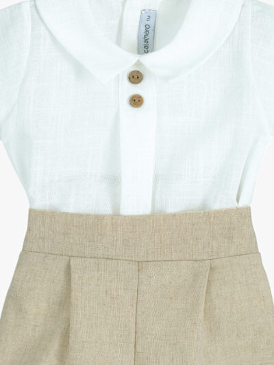 Conjunto de camisa y braga para bebé niño – Beige