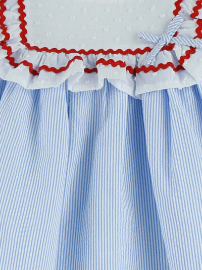 Conjunto para bebé niña de blusa y braga rayas – Azul/blanco