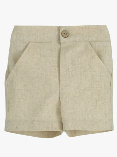 Conjunto de camisa y pantalón corto para niño – Beige