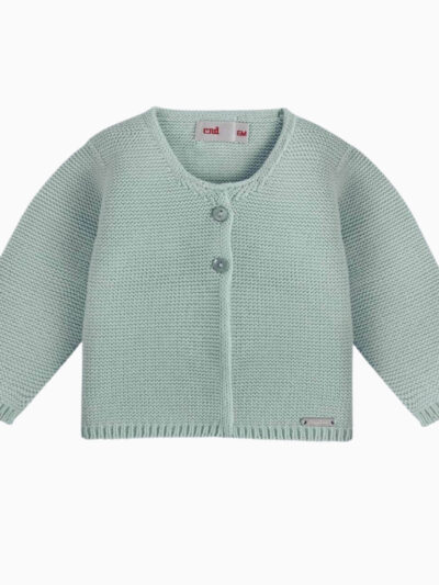 Gilet bébé fille en point mousse – Vert pâle