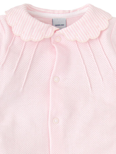 Pyjama bébé fille à col fantaisie – Rose pâle
