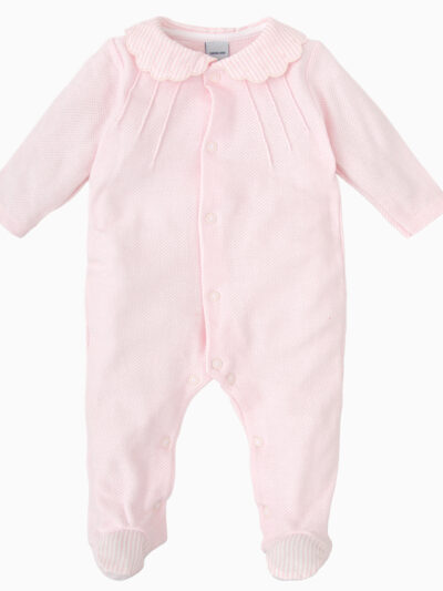 Pyjama bébé fille à col fantaisie – Rose pâle