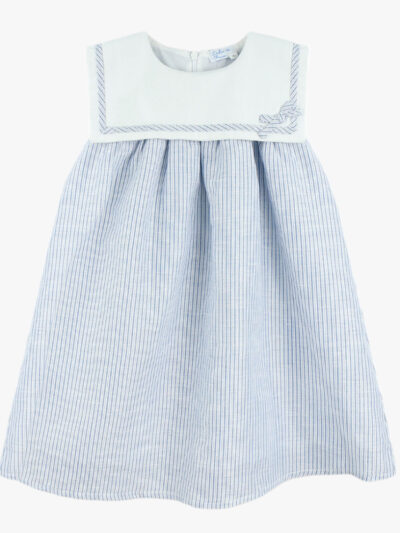 Robe bébé fille rayée à grand col esprit marin