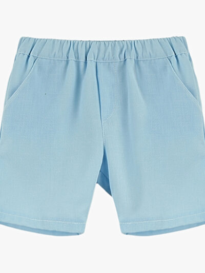 Boys’ Cotton and Linen Shorts – Sky Blue
