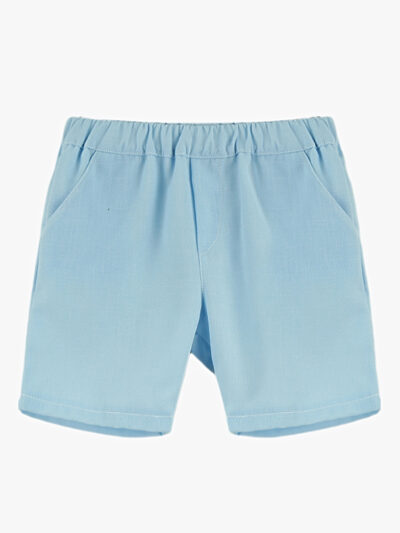 Boys’ Cotton and Linen Shorts – Sky Blue