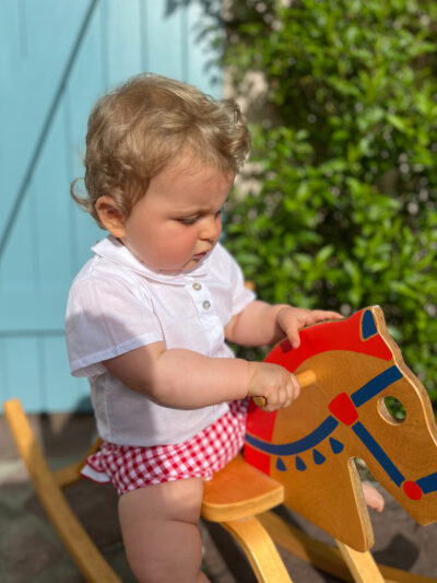 Body elegante de bebé de manga corta – Blanco