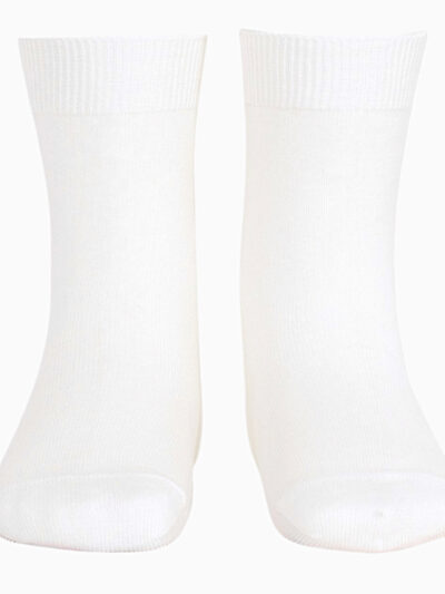 Chaussettes bébé courtes unies – Blanc