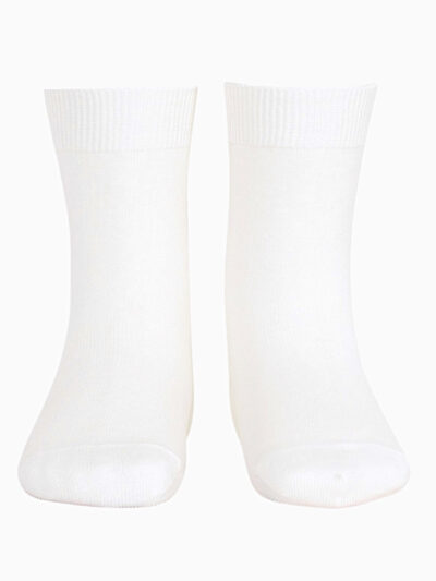 Chaussettes bébé courtes unies – Blanc