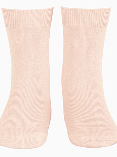 Chaussettes bébé courtes unies – Nude