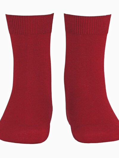 Chaussettes bébé courtes unies – Rouge