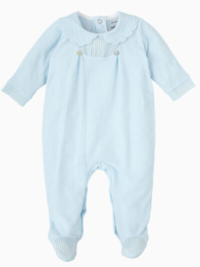 Pyjama bébé garçon à col fantaisie – Bleu pâle