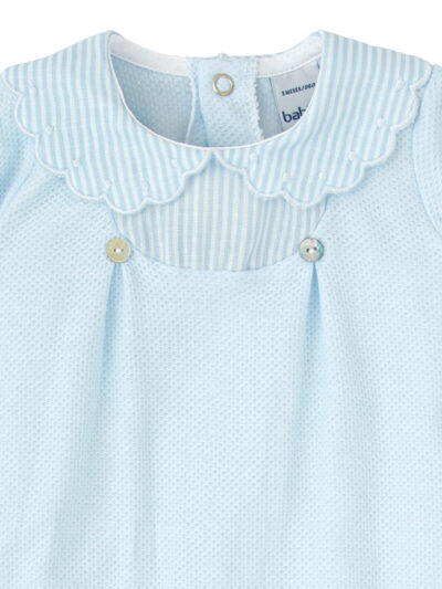 Pyjama bébé garçon à col fantaisie – Bleu pâle