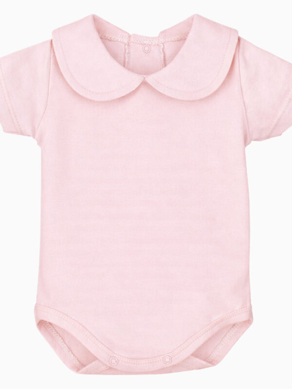 Body bébé manches courtes à col rond – Nude