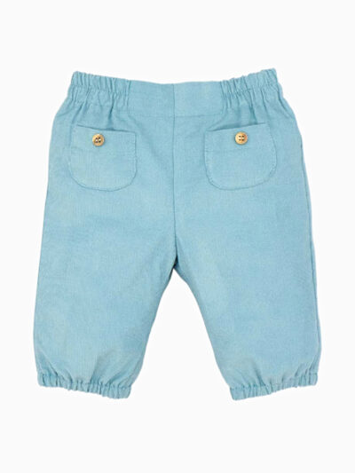Pantalon bébé fille en velours côtelé – Bleu clair