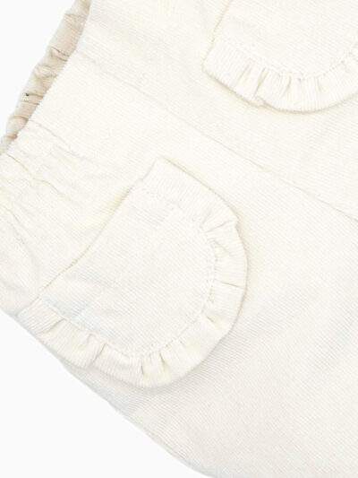 Pantalon bébé fille en velours côtelé – Crème