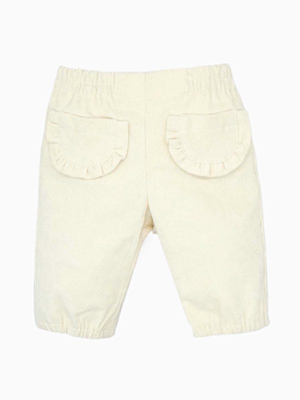 Cream corduroy baby girl pants