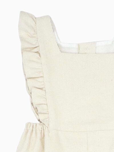 Girls’ Corduroy Jumpsuit – Cream