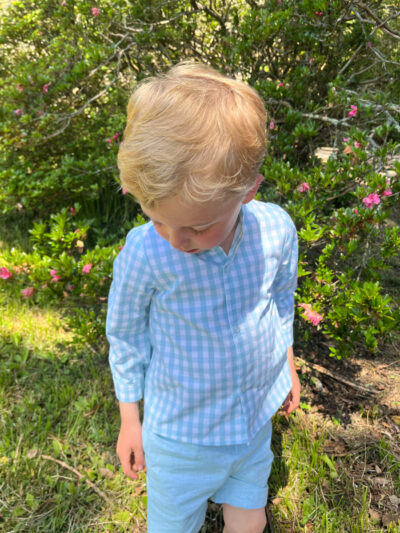 Camisa de cuadros para niño – Turquesa