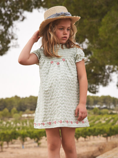 Robe vichy esprit campagne – Vert pâle