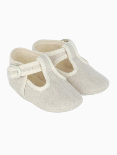 Zapatillas de bebé ligeras de lino – Natural