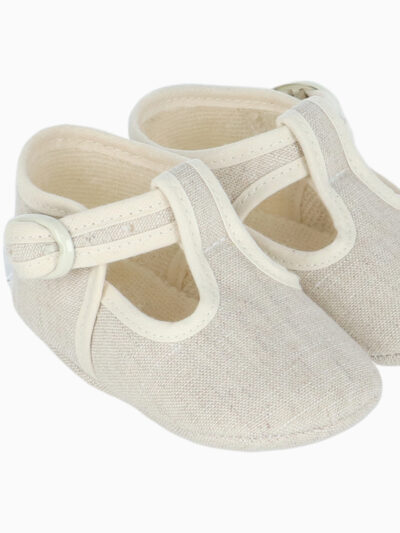 Zapatillas de bebé ligeras de lino – Natural