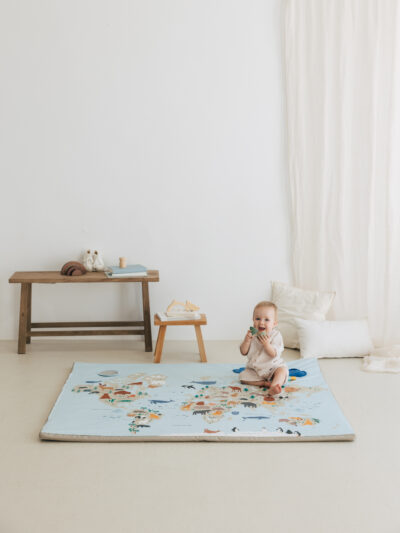 World Map Baby Developmental Playmat – 110x140cm