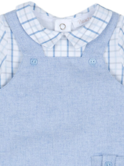 Mono bebé con efecto peto – Azul