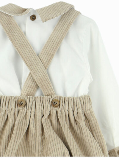 Conjunto para bebé niño, blusa y braga a juego – Beige