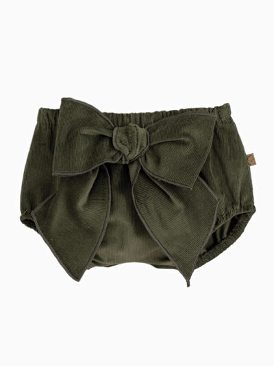 Bloomer bébé fille à noeud en velours – Vert foncé