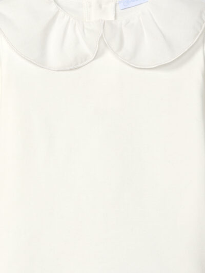 Blouse bébé fille à manche longues en coton – Crème