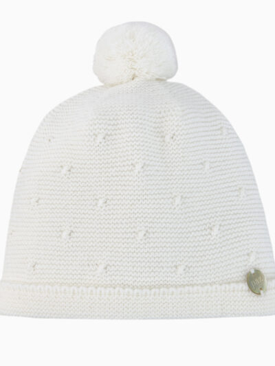 Newborn Wool Pom-Pom Beanie – Cream