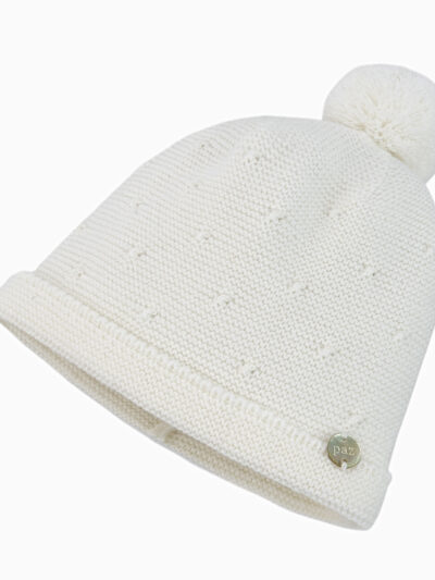 Newborn Wool Pom-Pom Beanie – Cream