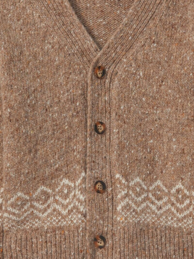 Chaleco de niño de punto jacquard – Camel