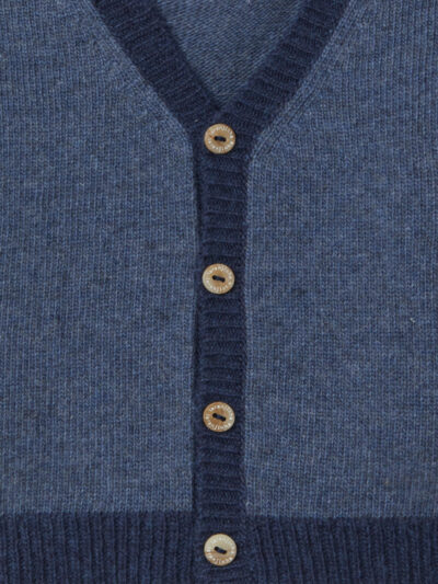 Cardigan bébé bicolore en maille – Bleu
