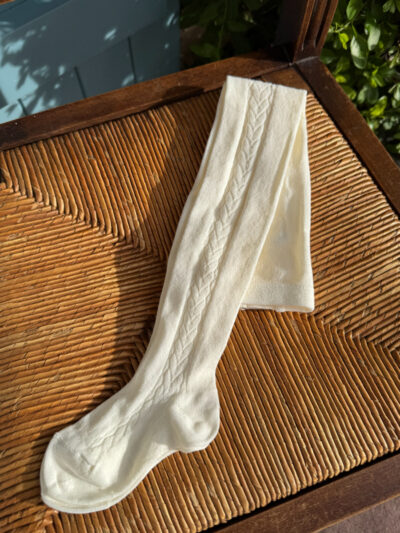 Collant bébé avec torsade latérale – Crème