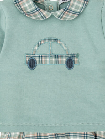 Conjunto de sudadera y braga para bebé – Azul/verde