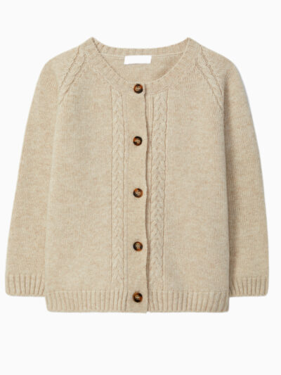 Gilet enfant fille en maille – Beige