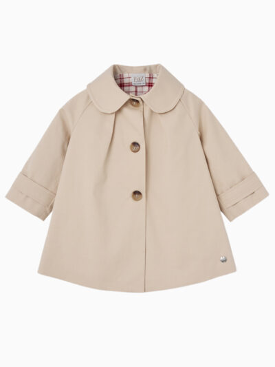 Manteau bébé fille effet « trench-coat » – Beige