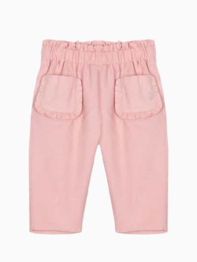 Pantalon bébé fille en velours côtelé – Rose