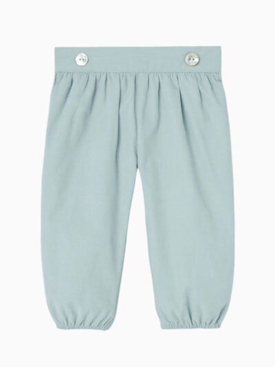 Pantalon bébé fille en micro-velours côtelé – Vert pâle