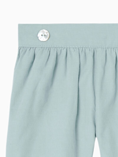 Pantalon bébé fille en micro-velours côtelé – Vert pâle