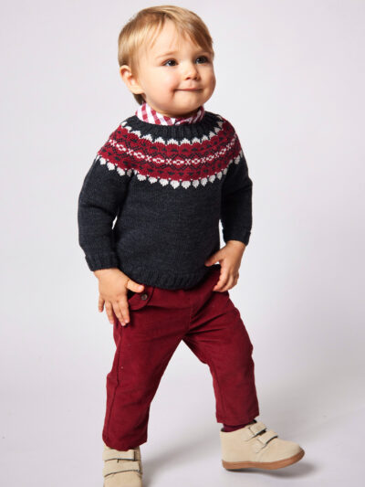 Pantalon bébé en velours côtelé – Bordeaux