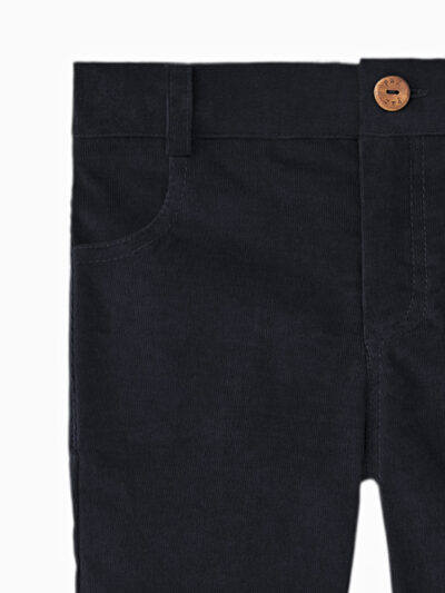 Pantalon bébé en velours côtelé – Bleu marine