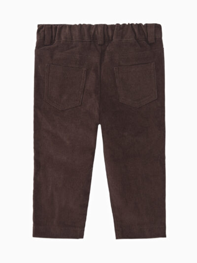 Pantalon bébé en velours côtelé – Marron
